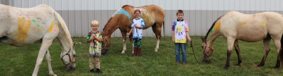 kids and horses