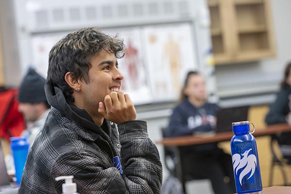 student in classroom